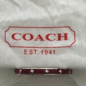 New Coach Plum Bangle Bracelet Enamel with Silver Stars